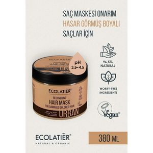 Ecolatier - Natural & Organic Haarmasker - Arganolie - Hydraterend - Herstellend - Versterkend - Verzorgend Masker voor Beschadigd en Geverfd Haar 380ml