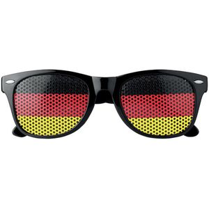 Pinhole zonnebril Duitse vlag - Festival bril - Rave bril - Glasses - EK voetbal - Zwart/rood/geel