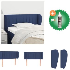 vidaXL Hoofdbord - 93 x 23 x 78/88 cm - Blauw - Stof - hout - larikshout - Bedonderdeel - Inclusief Reiniger
