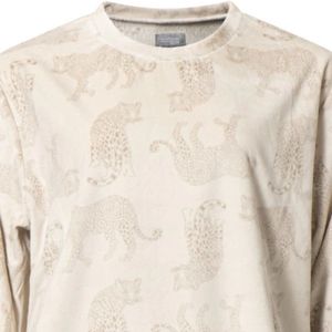 Cocodream dames nachthemd - velours fleece - maat L - Panter - zand