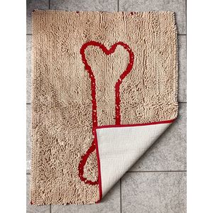 de Dirty Dog Droogloopmat - Hond - Beige 90x66 cm