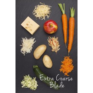 Extra grove keukenrasp voor aardappel - courgette - wortel - appel - kool en kaas - Gourmet Serie - zwart roestvrij staal Raspen