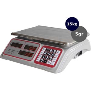 Digitale Prijsberekenende Winkelweegschaal 15kg x 2 gr