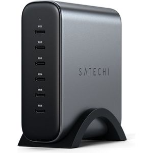 Satechi 200W USB-C 6-port gan charger - geschikt voor MacBook - space gray