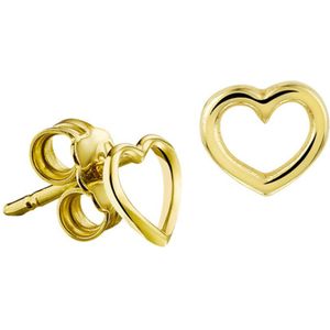 The Fashion Jewelry Collection Oorknoppen Hart - Geelgoud