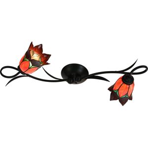 Tiffany Wandlamp/Plafonnière Lovely Flower Red 2 - Art Deco Trade
