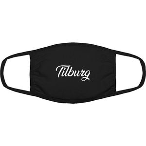 Tilburg mondkapje | gezichtsmasker | bescherming | bedrukt | logo | Zwart mondmasker van katoen, uitwasbaar & herbruikbaar. Geschikt voor OV