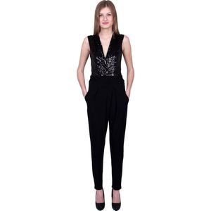 John Zack - Jumpsuit - Zwart - Met Zwarte Pailletten