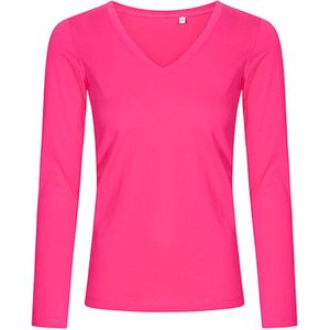 Promodoro Women´s V-Neck T-Shirt Long Sleeve XO1560 - Bright Rose - XS