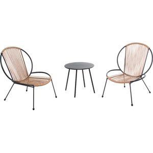 Concept-U - Set van 2 fauteuils + salontafel naturel RETE