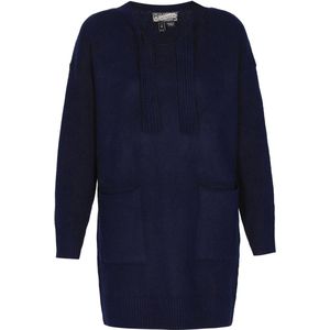 DreiMaster - Vintage - Gebreide Jurk - Navy - Kort/mini - Losse Pasvorm