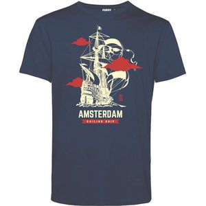 T-shirt Amsterdam Sailing Ship | Sail 2025 fan | Amsterdam Souvenir | Navy | maat XS