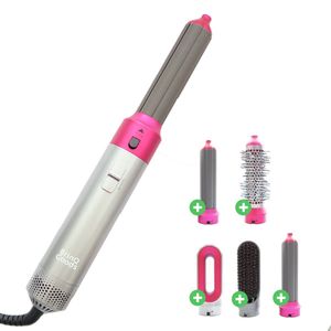 BrinQ Goods 5 in 1 Multistyler Pro - Airstyler - Fohnborstel - Multistyler - Krultang - Föhn - Haardroger - Professionele Airstyler Met Keramische Coating en Ionische Technologie - Roze