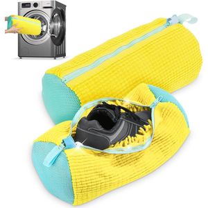 Schoenpoetszak voor wasmachine - 2 stuks herbruikbare schoenwaszakken, draagbaar en geschikt voor alle schoensoorten en maten
