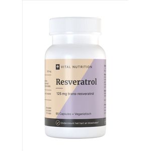 Vital Nutrition Resveratrol - 125 mg - Natuurlijk extract - Trans Resveratrol - Antioxidant - 60 capsules