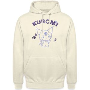 Kuromi Omtrekontwerp Met Paarse Chrome Letters Hoodie Unisex