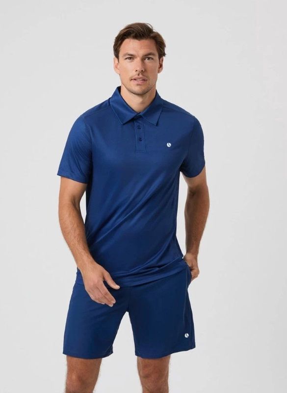 Björn Borg Ace Mesh Panel Tennis Polo Heren Estate Blue L