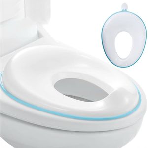 Toiletbril voor kinderen - ronde en ovale vorm - wit/blauw - kindvriendelijk - makkelijk te monteren .