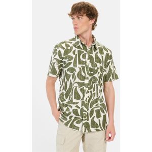 camel active Korte mouwen overhemd van piqué katoen - Maat menswear-6XL - Groen