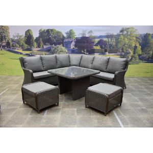 Bilbao premium dining loungeset 8 delig antraciet wicker