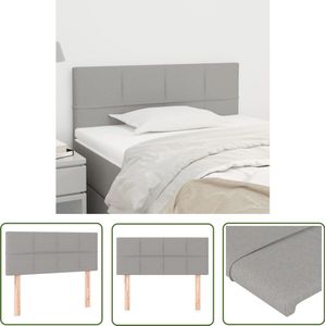 vidaXL Hoofdbord 100x5x78/88 cm - Lichtgrijs Hoofd Bord - Hoofdkussen - Bed Accessoires - Stoffen Hoofdborden - Chesterfield Hoofdbord