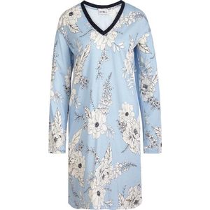 Cyell JAPANESE ROSE longsleeve Nachthemd - Lightblue Flowers - Maat 40