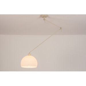 Lumidora Hanglamp 31440 - MYKONOS - E27 - Wit - Beige - Zand - Kunststof - ⌀ 40 cm