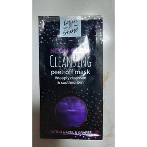 Catch & shine peel-off mask neon glow deep cleansing & soothing - facial masker - diepreinigend gezichtsmasker - paars lila - witch hazel & grapes - 10 ml