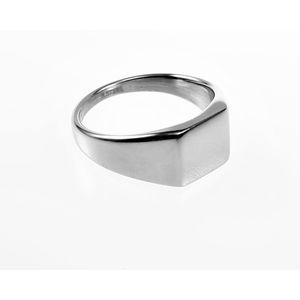 Smalle Zegelring Dames en Heren - Stalen Zilverkleur - Unisex Ring