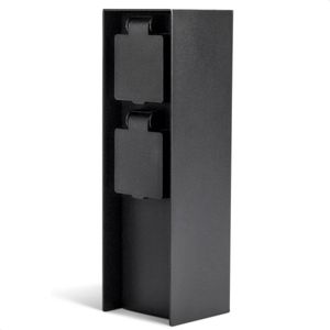 Luft - Tuinstopcontact - Mat Zwart - IP44 Waterdicht - 2 Contacten - Buitenstopcontact