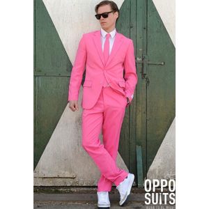 OppoSuits Mr. Pink - Heren Pak - Casual Effen Gekleurd - Roze - Maat EU 46