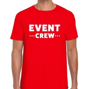 Event crew tekst t-shirt rood heren - evenementen staff / personeel shirt L