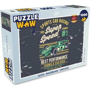 Puzzel Auto - Racebaan - Vintage - Legpuzzel - Puzzel 1000 stukjes volwassenen