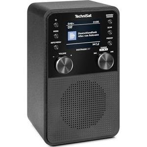 Verticale DAB+ FM-radio met Bluetooth, wekker en kleurendisplay - zwart