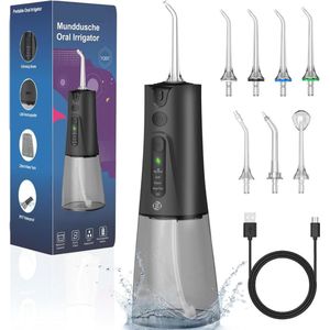 Equivera Waterflosser - Monddouche - Elektrisch Flosapperaat - Water Flosser - Waterflosser Draadloos - Water Flosser Draadloos - Draadloos en Oplaadbaar - Must have voor uw hygiëne!