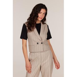 Jansen Amsterdam Dames Vest Beige Elsa Gilet