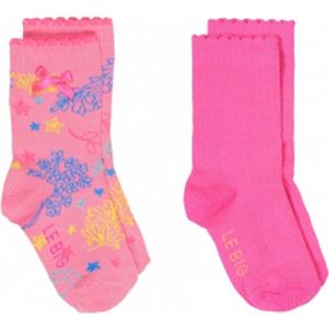 Le Big 2 paar sokken maat 35/38 roze