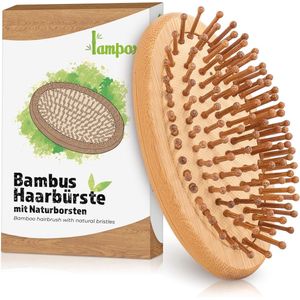 Haarborstel met Natuurlijke Pinnen - Houten Ontwarringsborstel voor Alle Haartypes