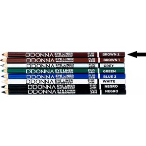 D'Donna - Extra lang oogpotlood met puntenslijper - Donker Bruin / Eye Liner - Dark Brown - Waterproof - 1 stuks