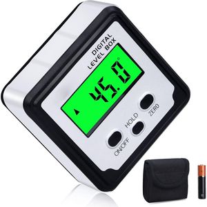 Digitale Nivelleer Box - Mini Inclinometer - Digitale Hoekmeter - Nivellingshoek Meter met Magneten - LCD Display met Achtergrondverlichting - Beitel Hoekmeter voor Houtbewerking