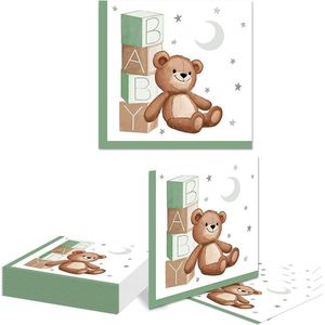 20 Pcs Bears Party Napkins - Dikke & Absorberende Papieren - Schattige Beren Party Decoraties - Dieren Servetten voor Kinderen Verjaardag Baby Shower