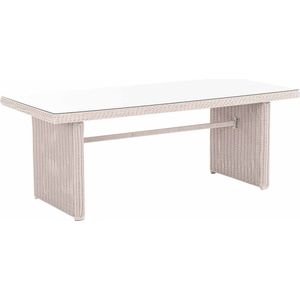 Tuintafel deluxe - Glastafel rotan wicker - Tuinmeubelen - Eettafel - Buitentafel - Salontafel - 180cm