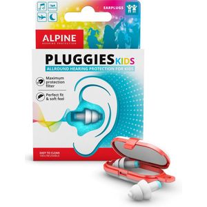 Alpine Pluggies Kids Oordoppen voor kinderen, Oordopjes voor kleine gehoorgangen, Voor Vliegen, Zwemmen en Concentratie, Comfortabel hypoallergeen materiaal, Herbruikbaar - 25 dB - Wit