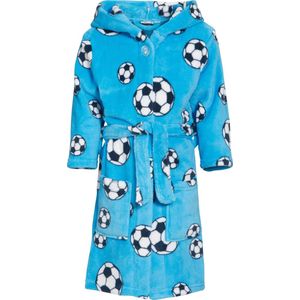 Playshoes - Fleece badjas voor kinderen - Voetbal - Blauw - maat 146-152cm