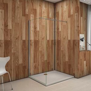 inloopdouche (64.8-66.8)x185cm,douchescherm,90cm stabilisator,6mm helder veiligheidsglas nano easyclean antikalk,douchewand