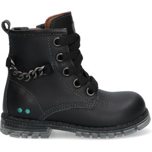 BunniesJR Thijs Trots Meisjes Biker Boots - Zwart - Leer - Veters