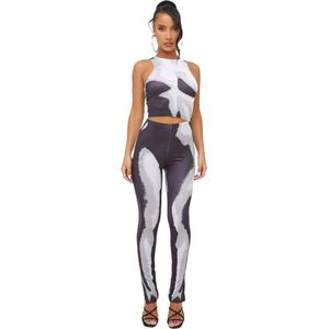 Kleding Set - Broek & Top met Print - Dames kleding - Broeken - Tops - Festival Fashion - Maat L