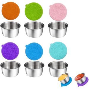 6-pack roestvrijstalen dipsauskom, sauskom, saladebeker, sauscontainer voor restaurant roestvrijstalen saladebeker 5,4 cm