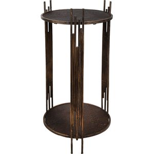 Clayre & Eef Bijzettafel 42x41x89 cm Bruin Ijzer Rond Salontafel