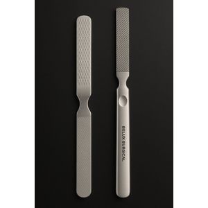 Belux surgical instruments/ set van 2 Professionele Pedicure Eeltverwijderaar - Inox Voetvijl / Voetrasp Voor Callus / Eelt en Harde Huid - Dubbelzijdige - (15.4 cm)
